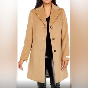 Calvin Klein Women’s Camel Wool Coat – Size 2